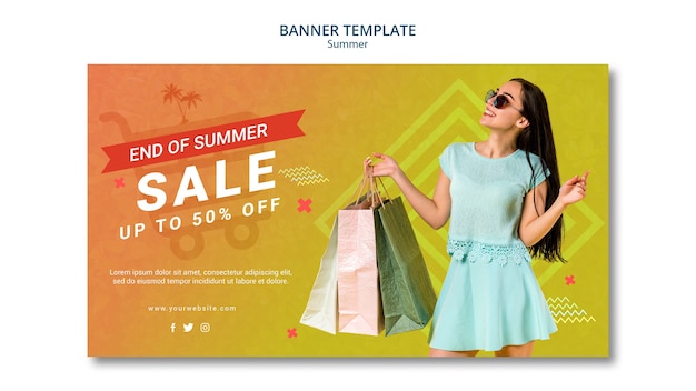 Free PSD banner template design summer sale