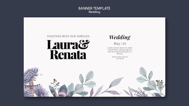 Free PSD banner template design wedding event