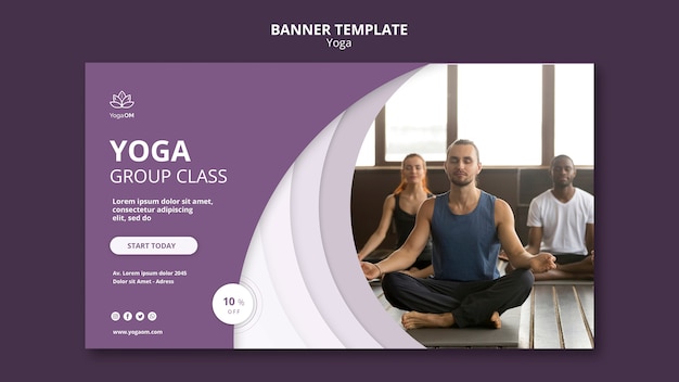 Modello di progettazione banner con tema yoga