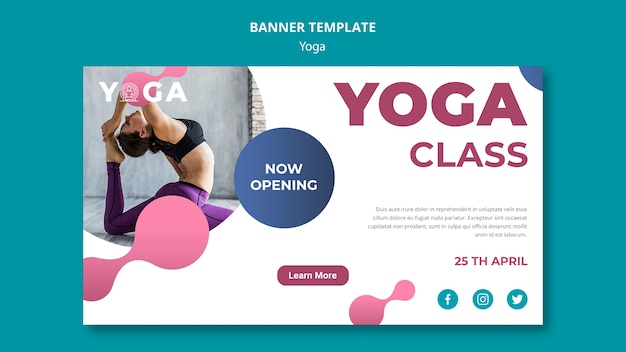 PSD gratuito classe di yoga di progettazione del modello dell'insegna