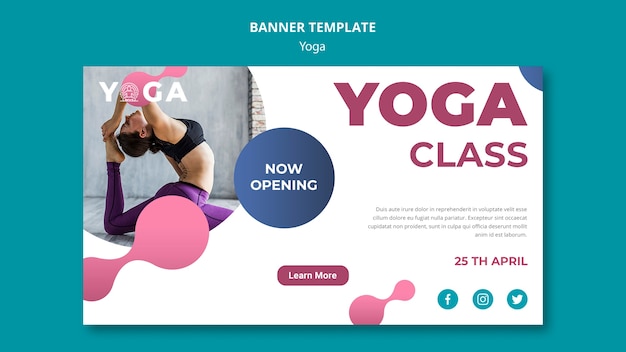 無料PSD バナーテンプレートデザインヨガクラス