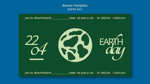 Free PSD banner template for earth day celebration