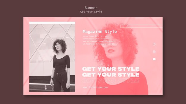 Banner template for electronic style magazine