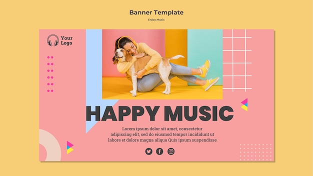 PSD gratuito modello di banner per ascoltare musica