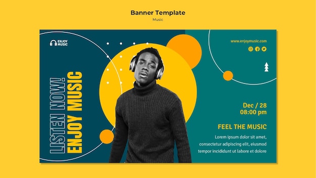 Free PSD banner template for enjoying music