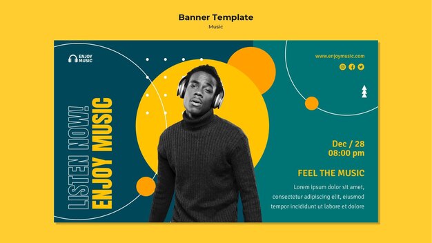 banner template for enjoying music