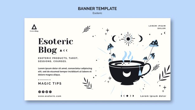 PSD gratuito modello di banner per blog esoterico