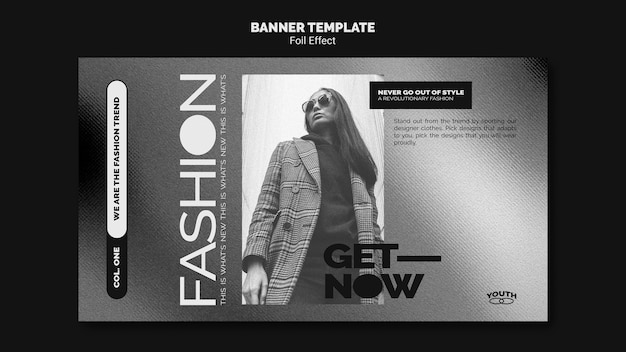 Banner template for fashion with foil effect Free Psd