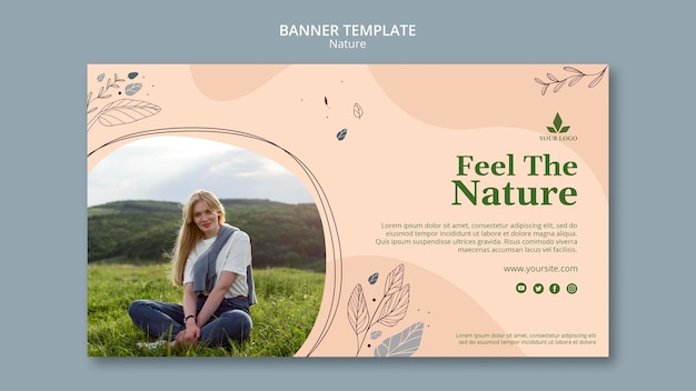 Free PSD banner template feel the nature
