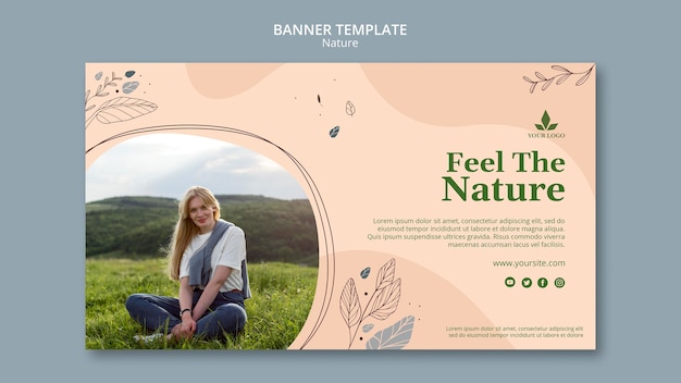 無料PSD バナーテンプレートは自然を感じます