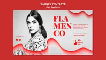 PSD gratuito modello di banner per spettacolo di flamenco con ballerina