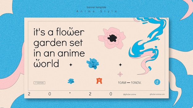 Free PSD banner template for flower garden