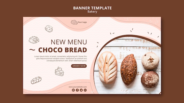 無料PSD ベーカリーショップビジネスのバナーテンプレート