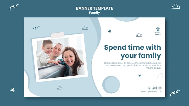 両親と新生児の家族のためのバナーテンプレート