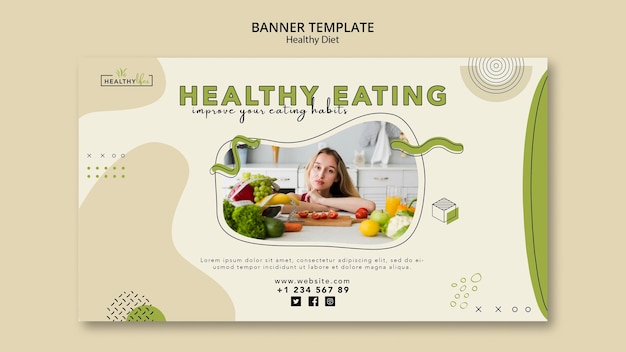 無料PSD 健康的な栄養のためのバナーテンプレート