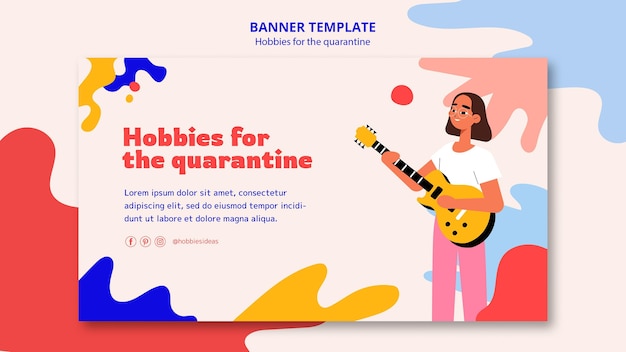無料PSD 検疫中の趣味のバナーテンプレート