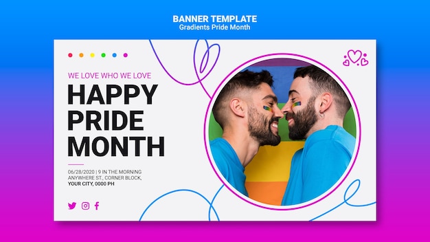 無料PSD lgbtプライドのバナーテンプレート