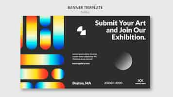 無料PSD 現代美術博覧会のバナーテンプレート