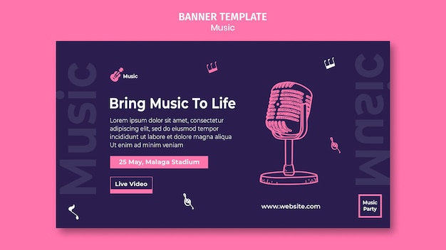 Шаблон баннера для музыкальной вечеринки