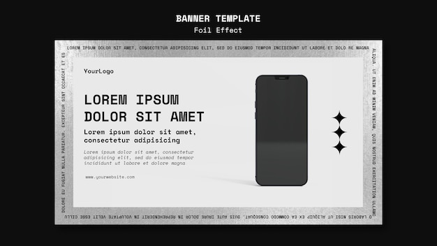 無料PSD 箔効果のある技術のバナーテンプレート