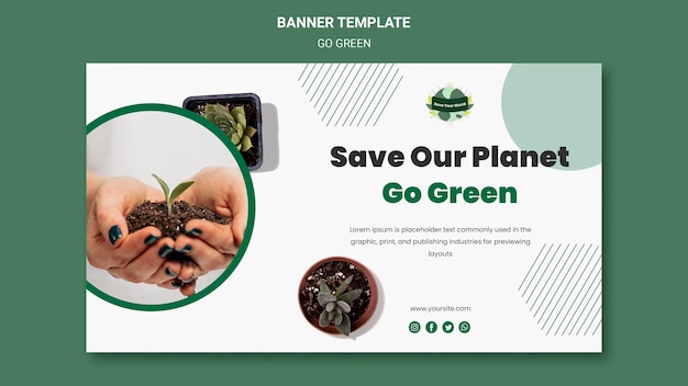 Banner template for going green and eco-friendly