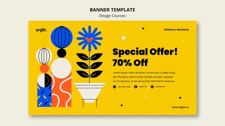 Free PSD banner template for graphic design classes