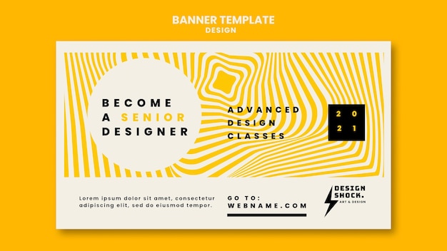 Banner template for graphic design courses