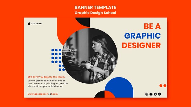 Banner template for graphic design school