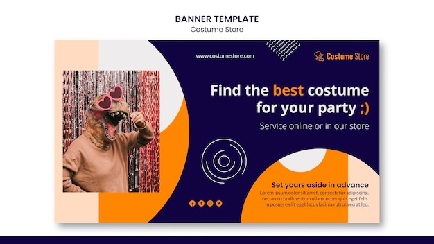 Free PSD banner template for halloween costumes