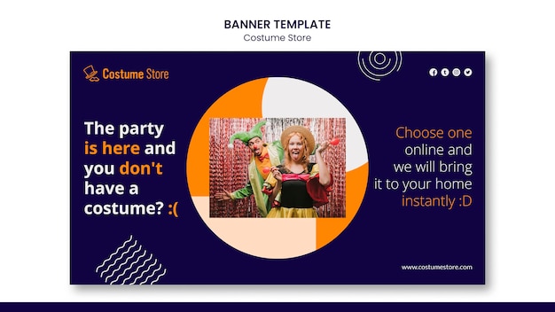 Free PSD banner template for halloween costumes