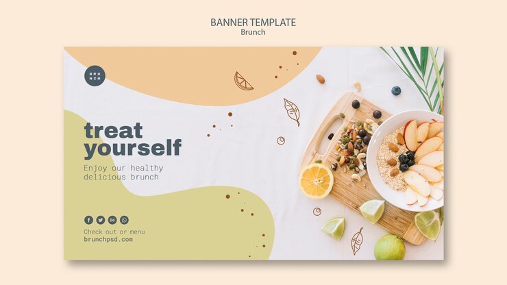 無料PSD 健康的なブランチのバナーテンプレート