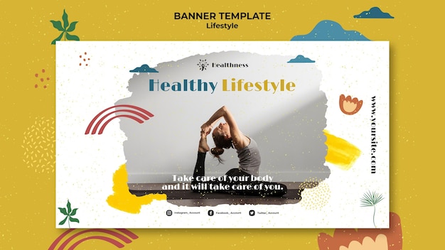 Free PSD banner template for healthy lifestyle