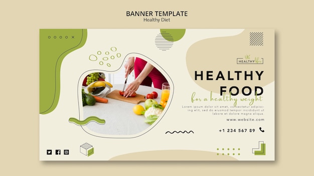 Banner template for healthy nutrition