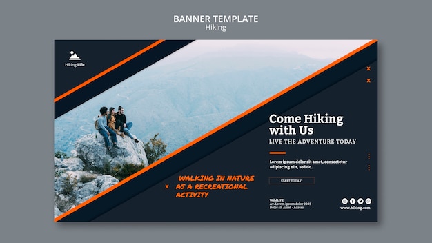 Banner template of hiking theme