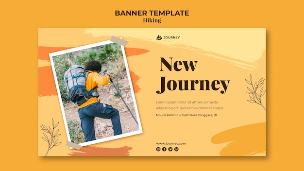 Free PSD banner template for hiking