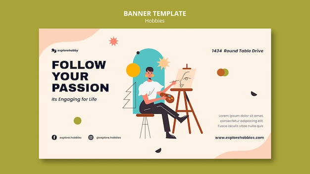 Banner template for hobbies and passions