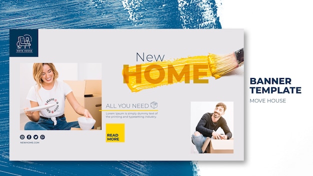 Free PSD banner template for home relocation services