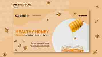 Free PSD banner template honey shop promo