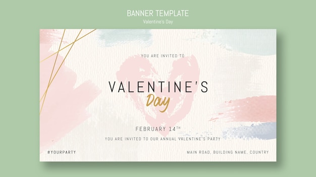 PSD gratuito invito modello banner per san valentino