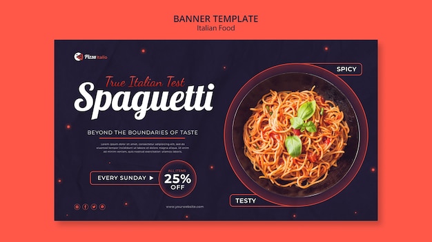 PSD gratuito modello di banner per ristorante di cucina italiana