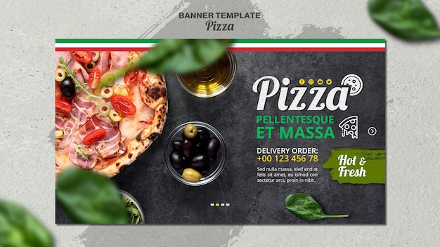 PSD gratuito modello di banner per pizzeria italiana