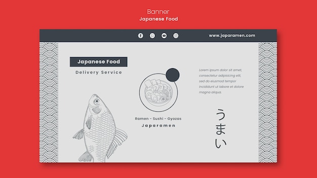 banner template for japanese food restaurant