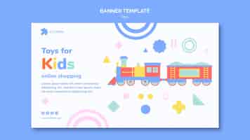 Free PSD banner template for kids toys online shopping