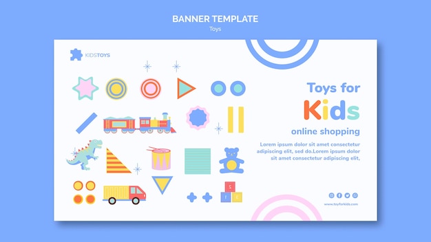 Banner template for kids toys online shopping