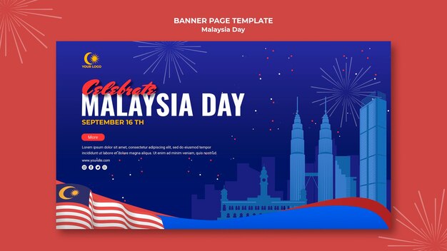 Banner template for malaysia day celebration