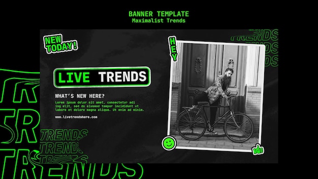 Banner template for maximalist trend