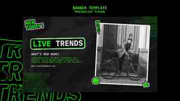 Free PSD banner template for maximalist trend