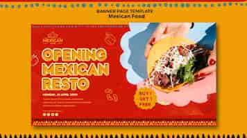 Free PSD banner template for mexican food restaurant