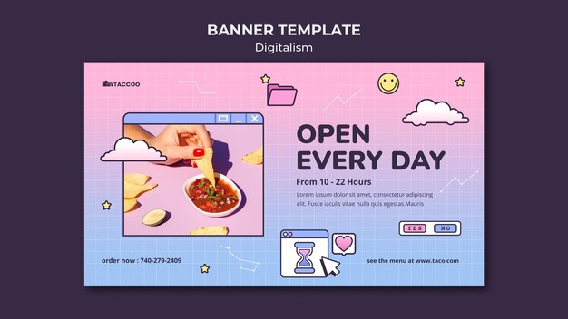 Free PSD banner template for mexican food restaurant