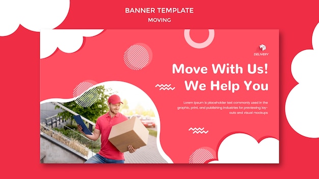 Free PSD banner template for moving company